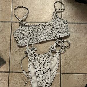 Xhilaration Black and White Spotted Bikini
